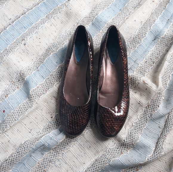 Brown and black snake print Fitzwell flats - Picture 8 of 9